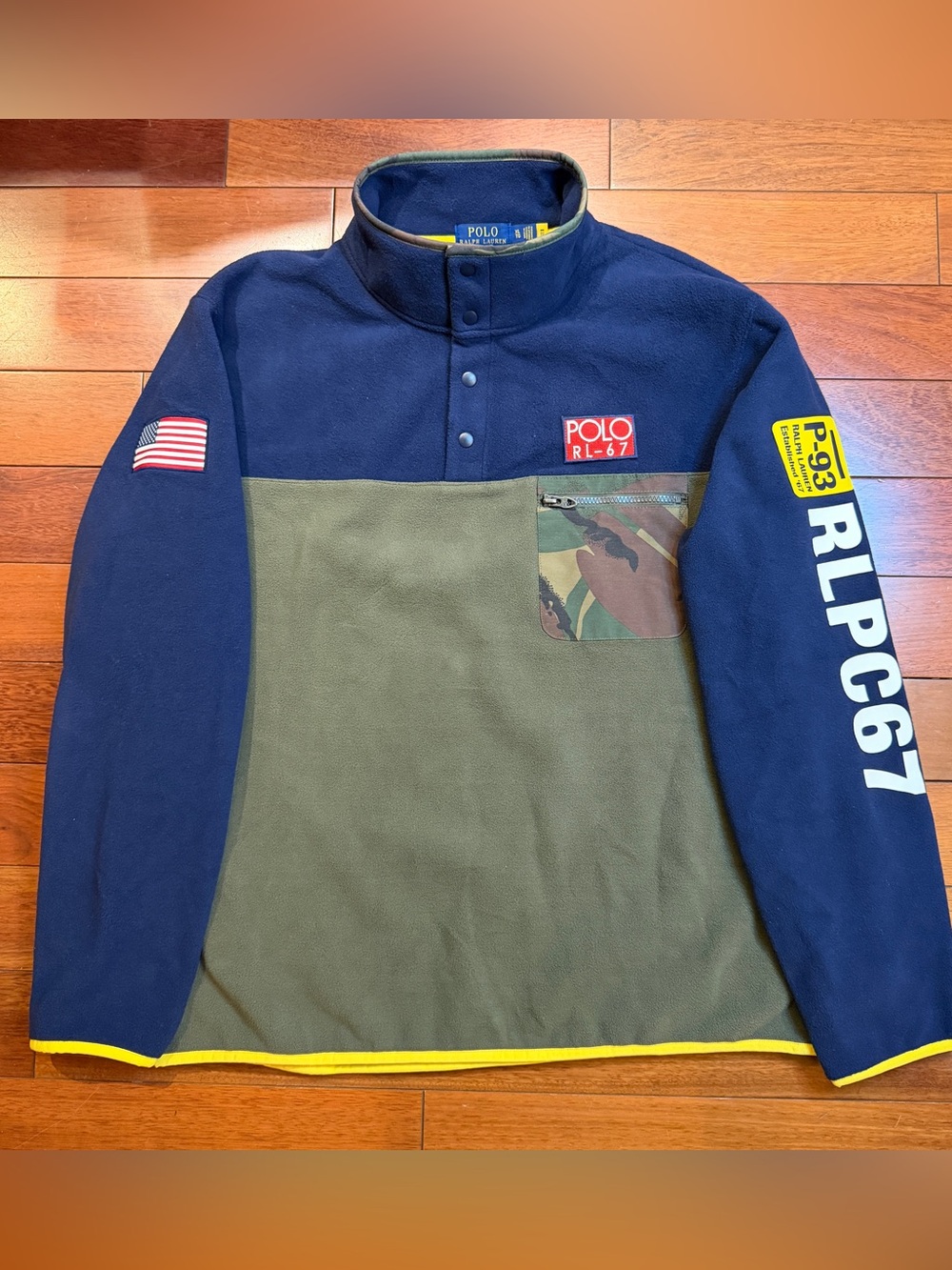 Polo Ralph Lauren Hi Tech Fleece Camo Pullover Sweatshirt RLPC67 Sport Men’s XL